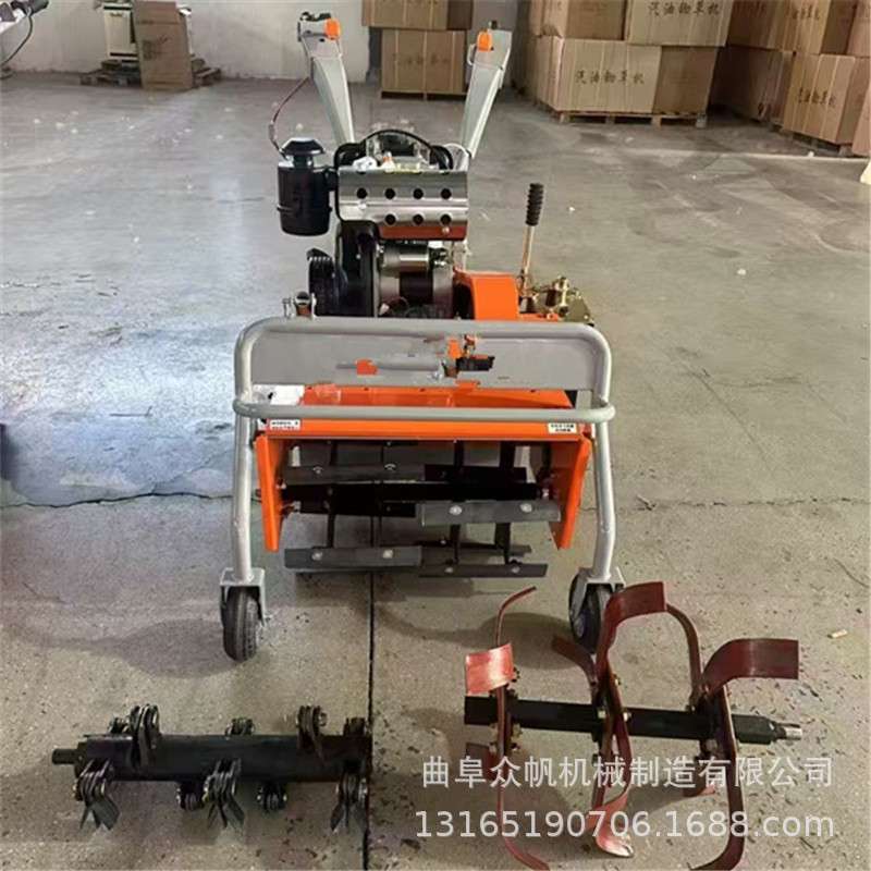 新大运四驱柴油除草机全齿轮变速箱小型家用耕地旋耕机硬地翻土机