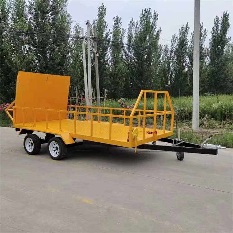带气刹车 工矿重型牵引平板拖车 特种大型平板拖车 减震
