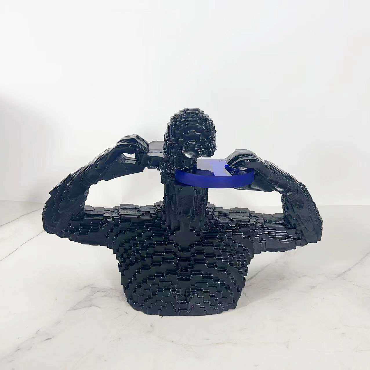 现代简约几件个性马赛克人积木人像树脂抽象人物雕塑摆件装饰艺术