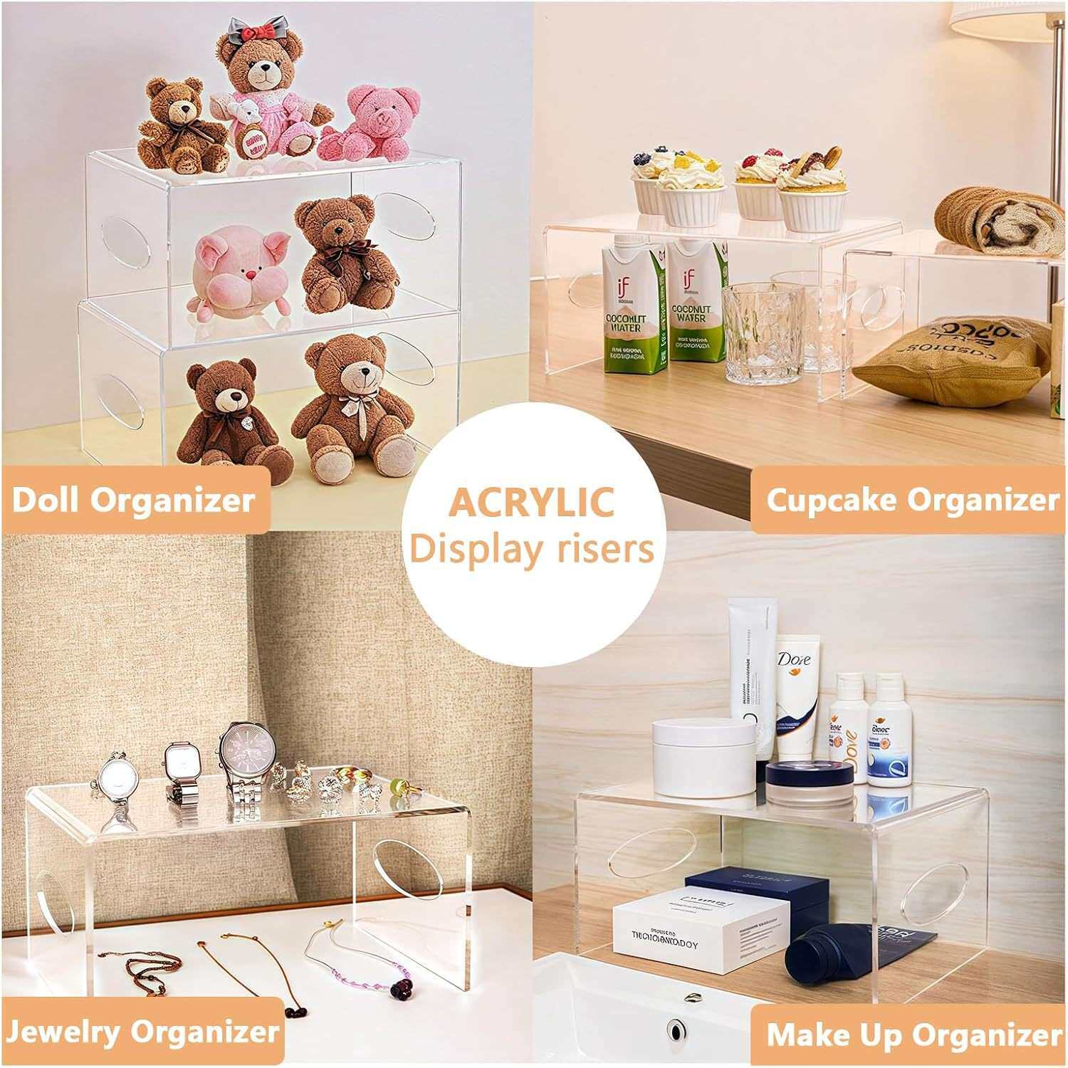 跨境热卖亚克力香料架橱柜整理架浴室台面收纳架首饰陈列架工厂