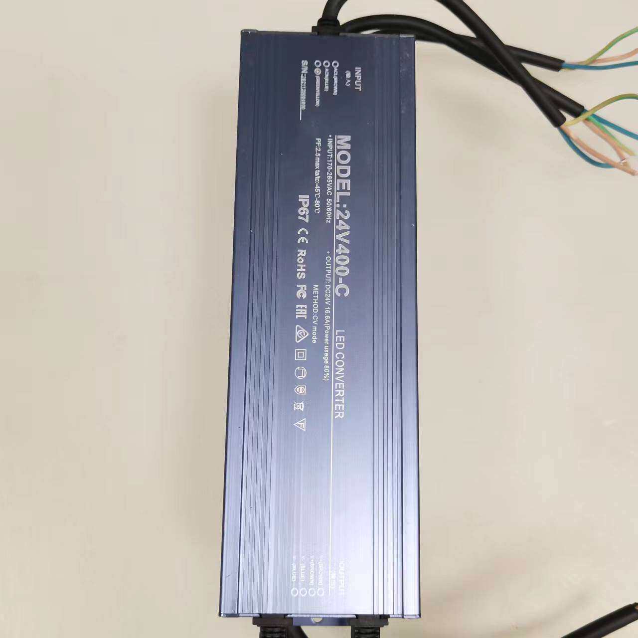 现货 DC24V户外防水电源400W开关电源足功率监控16.6A变压器
