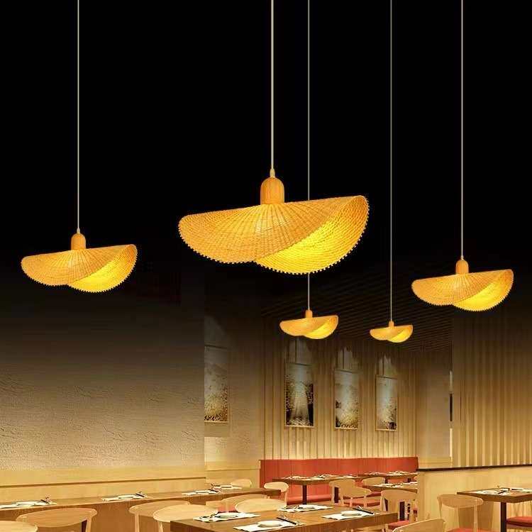 中式竹编禅意吊灯日式小清新民宿茶室书房灯农家乐服装店吧台灯具