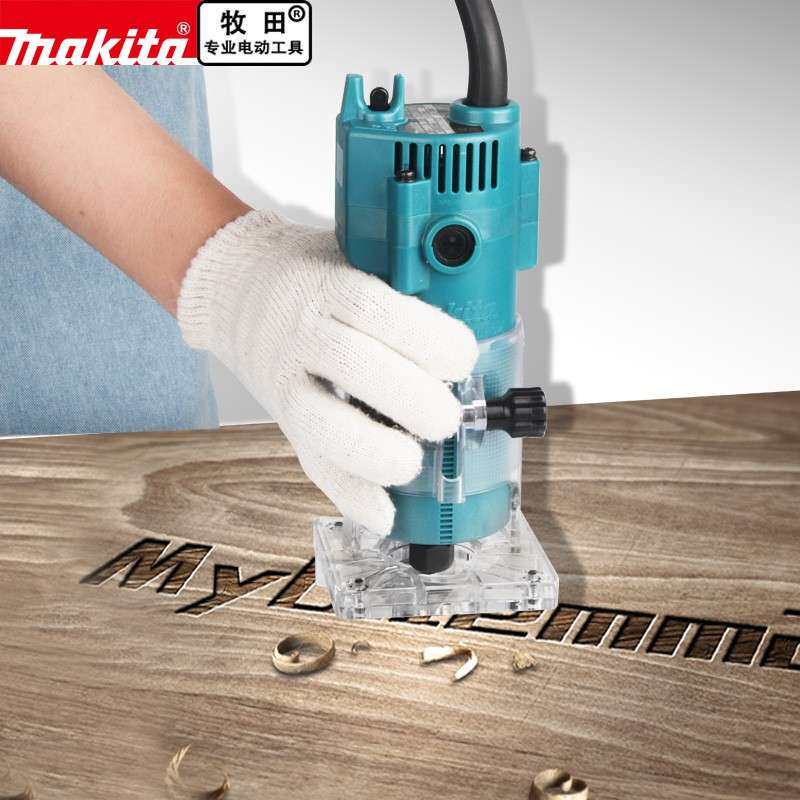 牧田(makita) 3703 木工修边机电木铣铝塑板开槽倒角机