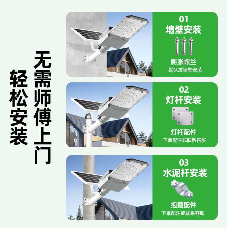 LED太阳能投光灯家用节能庭院公园小区户外农村防水厂区照明路灯