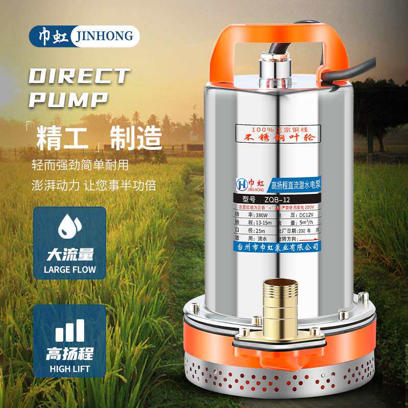 12V24V48V60V72V直流潜水泵高扬程农用电车三轮车浇地灌溉抽水机