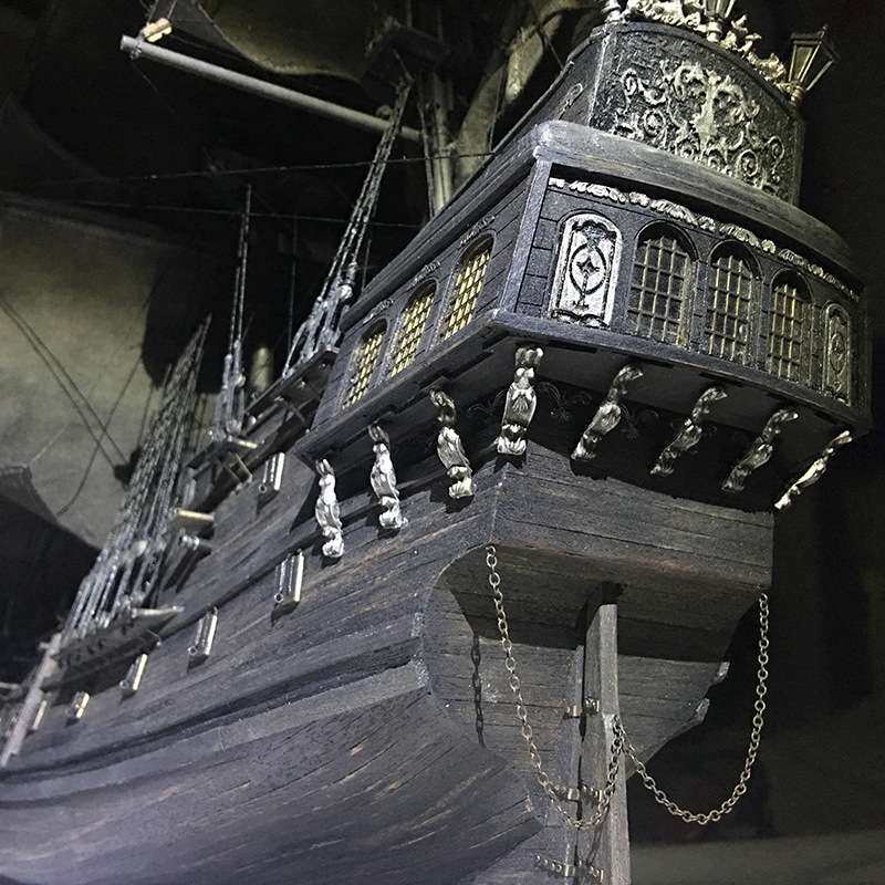 加勒比海盗完整版黑珍珠号套件帆船模型套件木质拼装黑珍珠黄金版