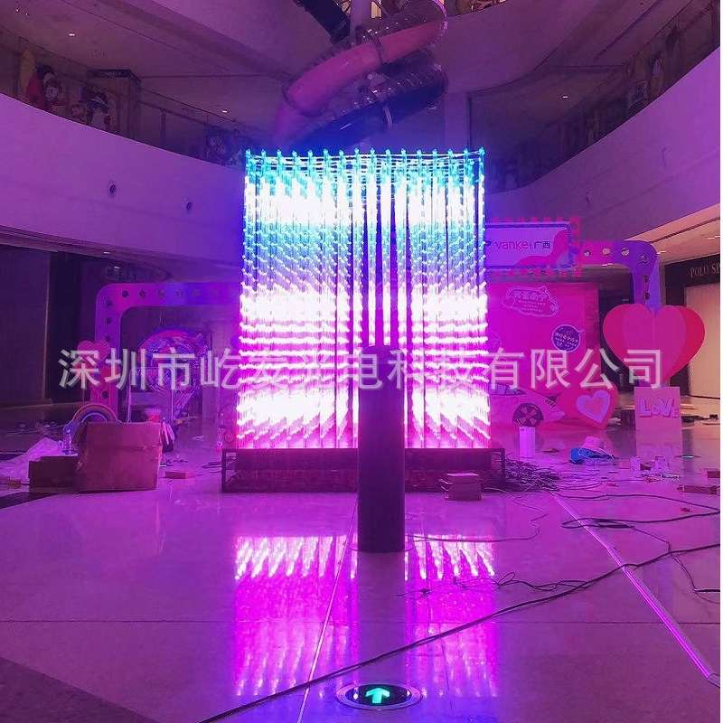 牵手感应爱心触摸跳动情人节520表白互动引流发光爱心感应灯具