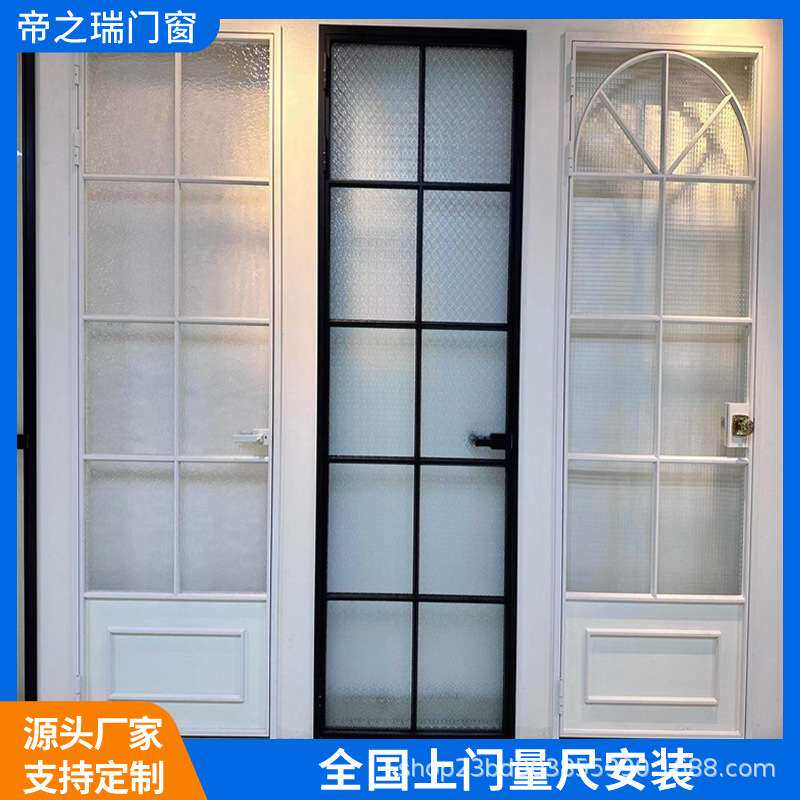 法式复古老铁门极简推拉门海棠花玻璃门复古折叠门法式平开门