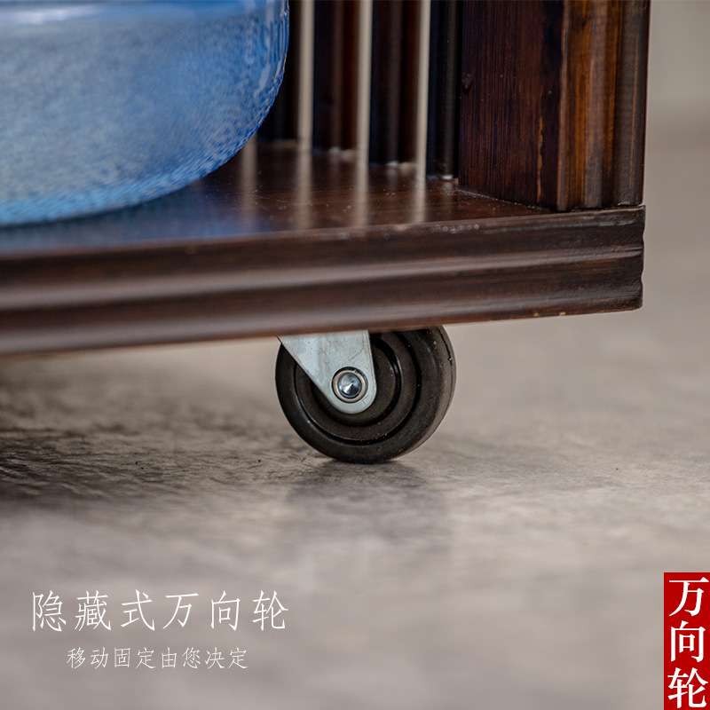 茶边柜烧水立式新中式可移动茶柜架茶水台茶水柜饮水机餐边柜家用