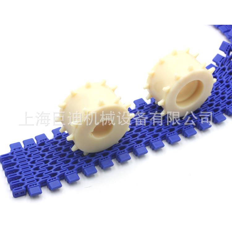7100带导块转弯网带 工业输送网带 纸杯盒装输送网链 POM模组链