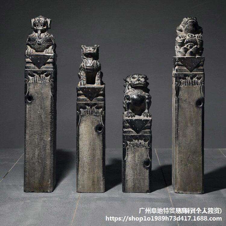 拴马桩石雕青石仿古做旧石狮子貔貅拴马石庭院室内装饰摆件栓马柱