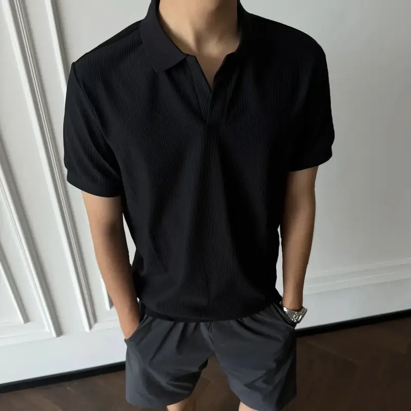 美式海鸥领POLO衫翻领短袖男士2026新款通勤商务休闲半袖百搭T恤