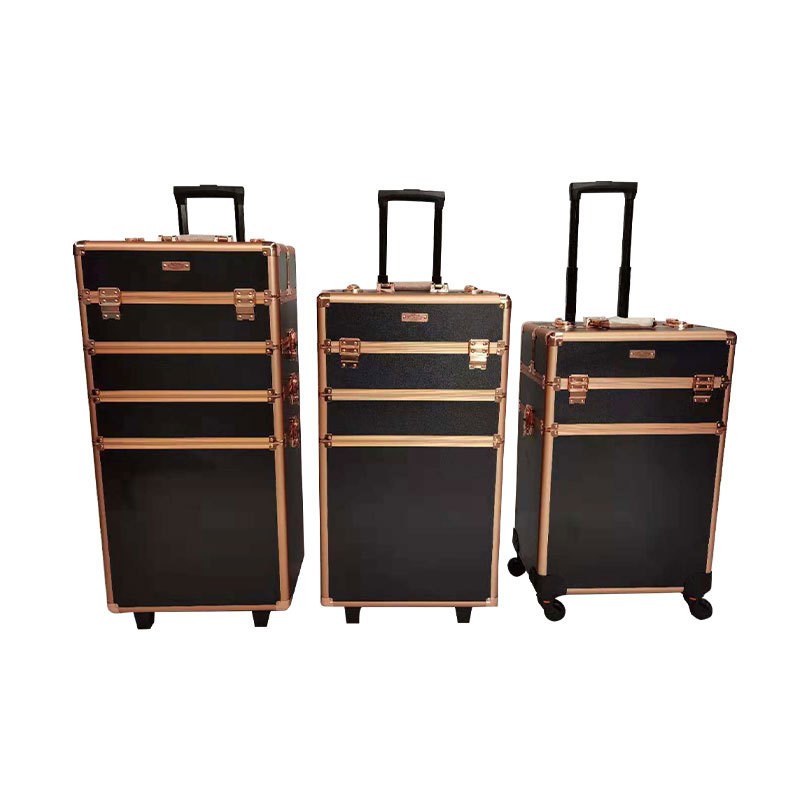 多功能化妆师专业化妆拉杆箱铝合金大容量四合一纹绣美甲工具箱