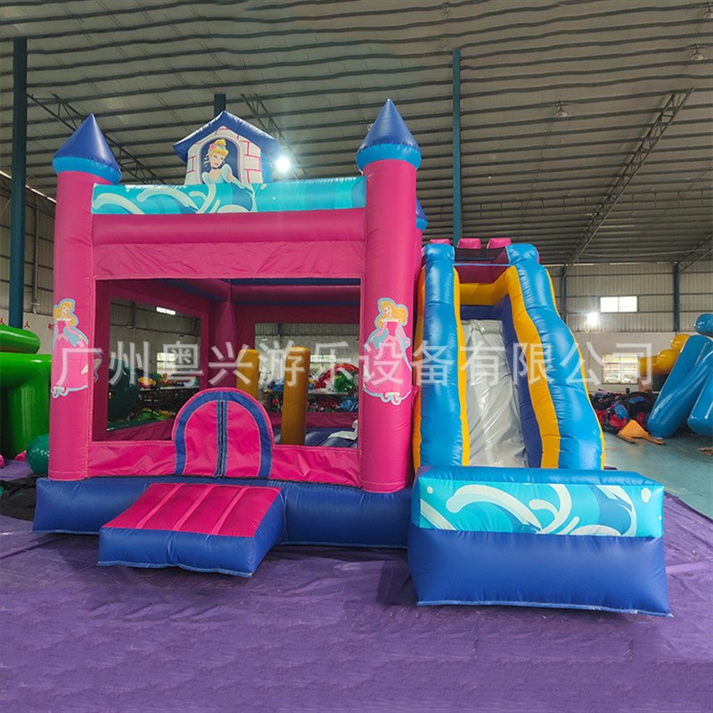 外贸新款儿童充气城堡滑滑梯 广场充气城堡淘气堡 室外小型蹦蹦床