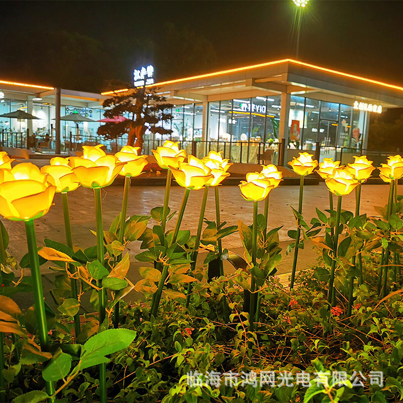 LED仿真玫瑰花灯小夜灯