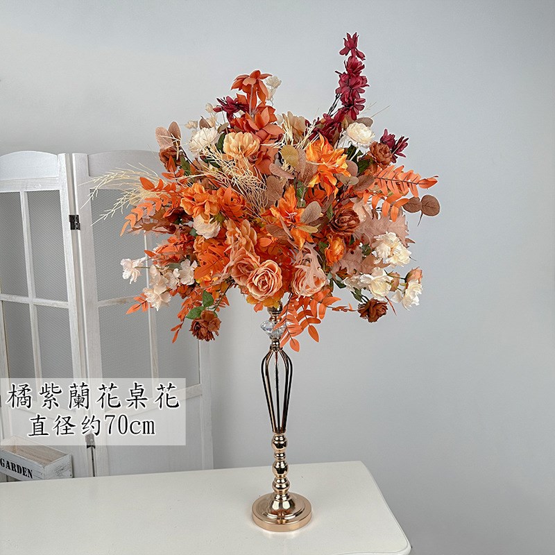 新款绣球玫瑰花球婚礼舞台t餐桌布置仿真花橱窗展厅装饰假花路引