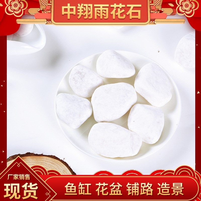40斤装白色鹅卵石多肉盆栽铺面庭院造景白L石子鱼缸装饰白色雨花