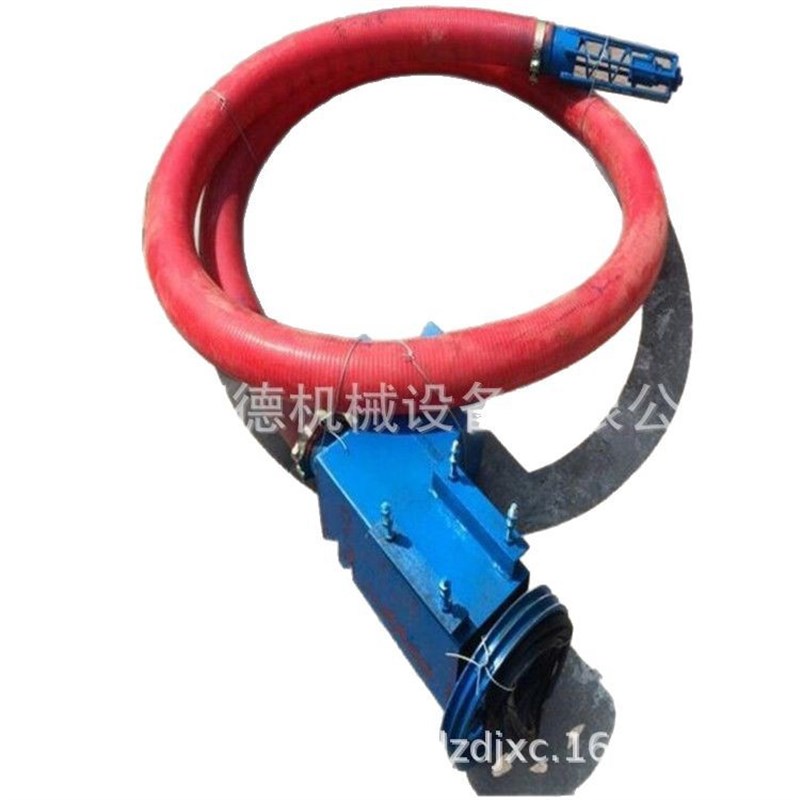 大豆马路上料h机视频自吸式软管提升机车载小型马路上料机