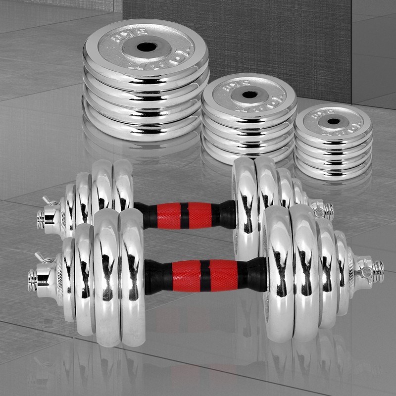 三乔哑铃男士健身器材家用电镀哑铃20kg30公Q斤15kg哑铃套装