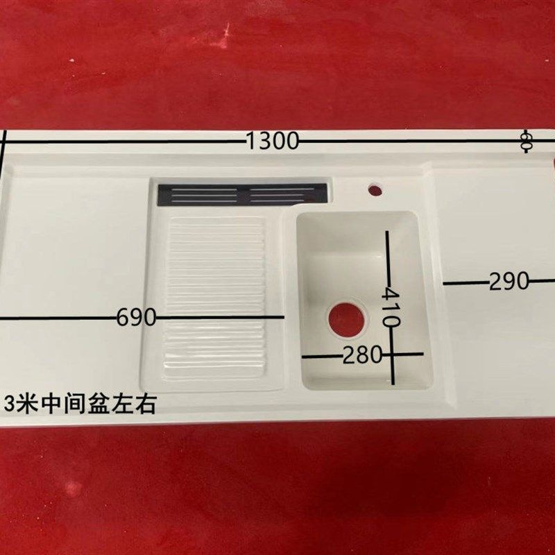 可切角石英石洗h衣盆双下水洗衣槽带搓板阳台洗衣柜洗衣台盆一体