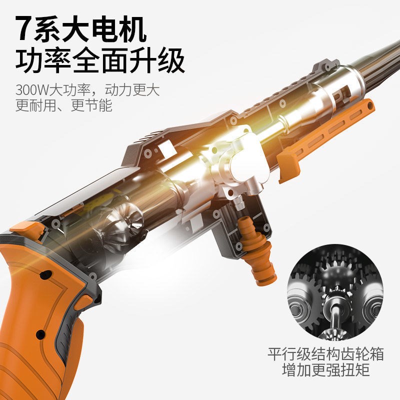 关心无线高压洗车机便携车载40vG水枪充电锂电水泵全自动洗车