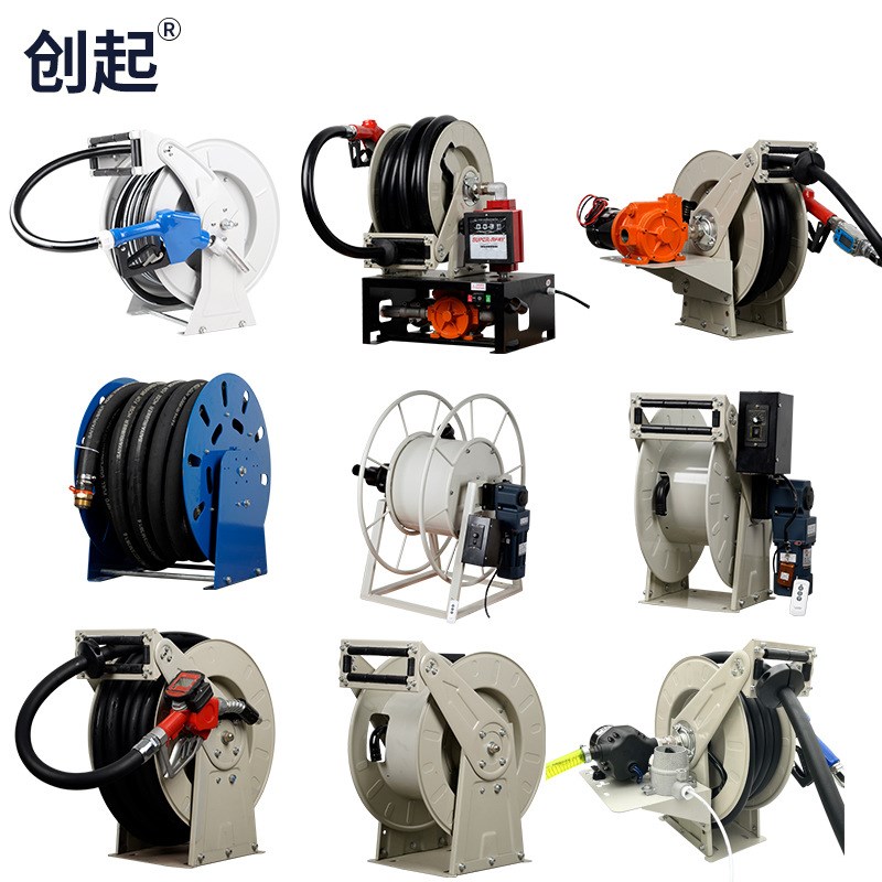 6分1寸柴油汽油防爆加油一体机油管H卷盘卷管器水管胶管卷筒绞盘