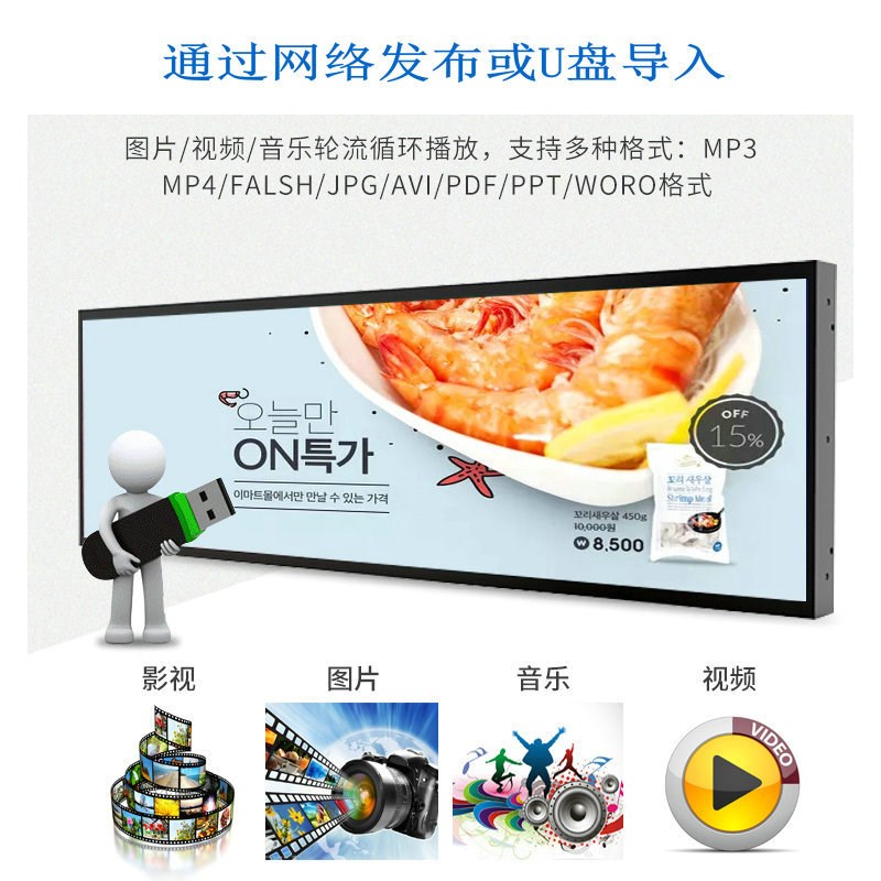 30寸公交车导乘屏lcd车载液晶显示屏地铁线路W牌长条液晶屏