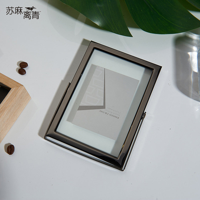 金寸玻璃相框摆轻现代台奢水晶相册5寸6属7寸极简高级相架洗照片