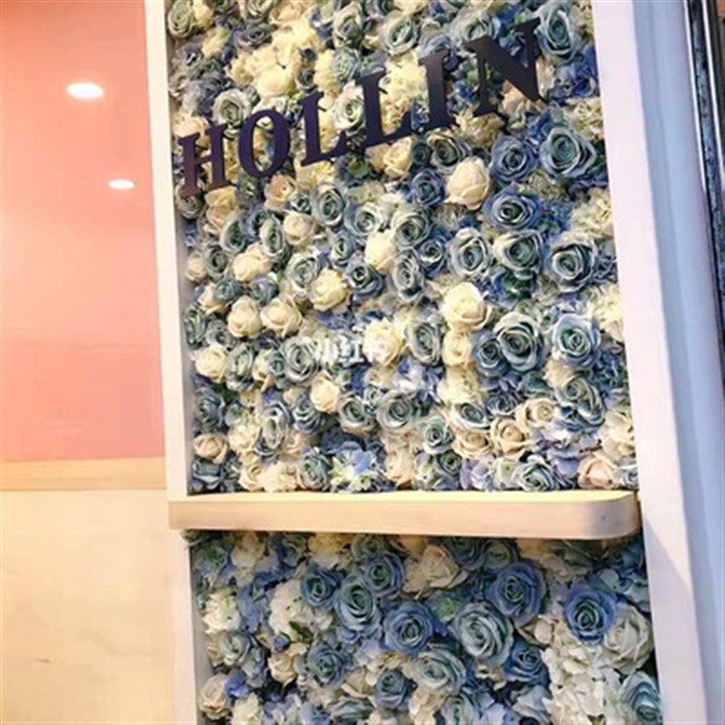 仿真玫瑰花婚庆装饰背景花墙商场橱窗H装饰植物墙仿真花墙布艺花