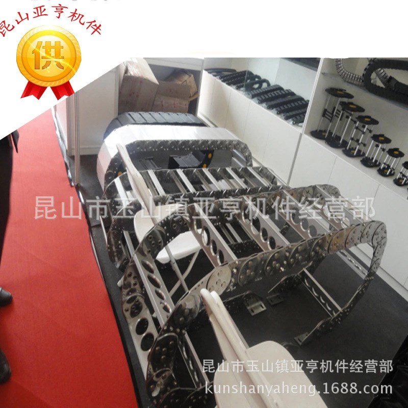 机床机械工程钢铝拖链铝合金护板钢制拖链线缆履带不W锈钢线缆桥