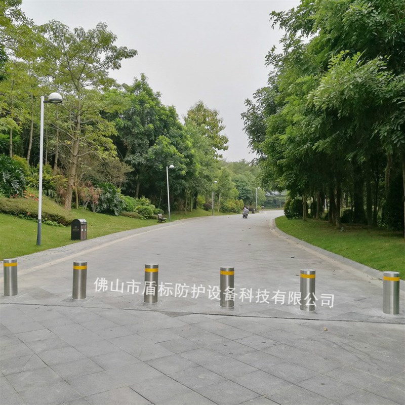 手动升降警示柱液压式半自动伸降防恐止车庄方R桶可升缩起落地埋