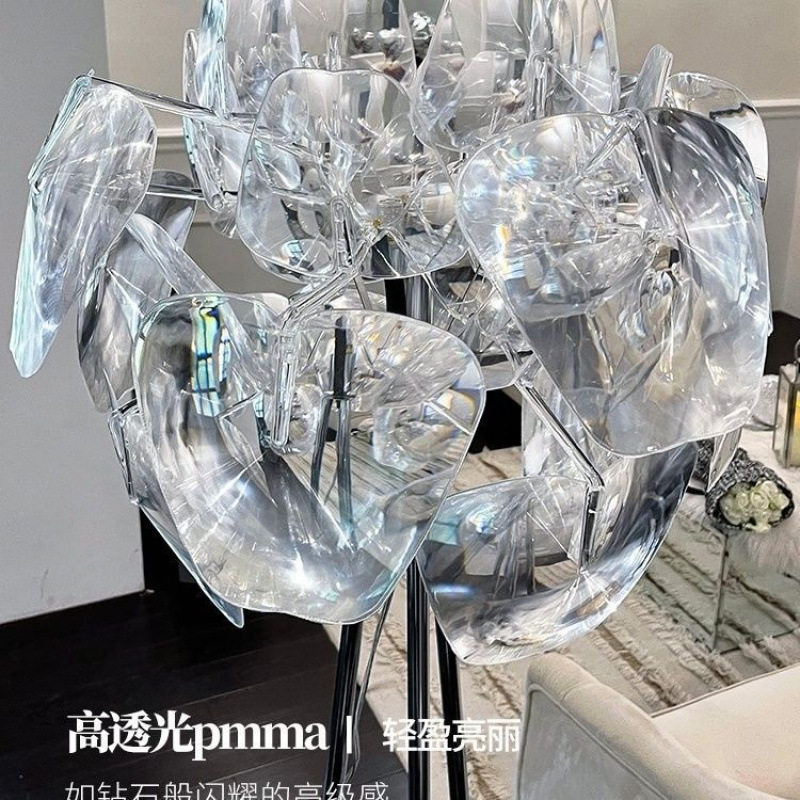 意大利艺术透明花瓣氛围落地灯