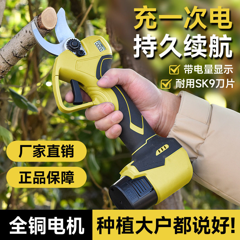 电动修枝剪粗枝剪剪树枝果树电剪刀充电式锂电剪枝机剪刀厂家直图片