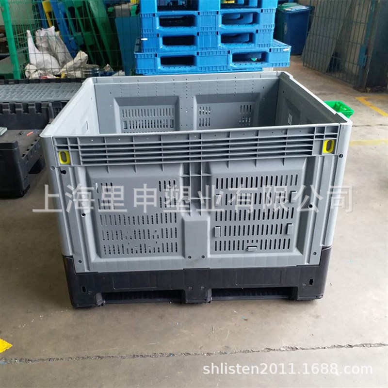 直销1200*1000*810折叠式漏洞物流框 网格卡Q板箱 大型漏水物流箱