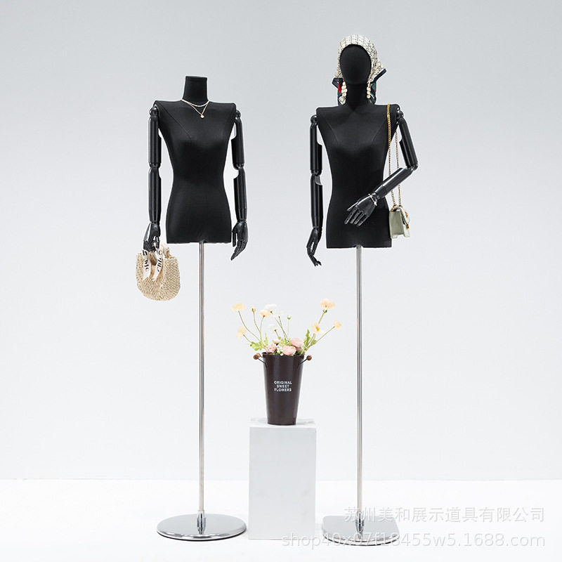 平肩模特服装店道具女装半身直角肩服装模特架子假人台展示架全身