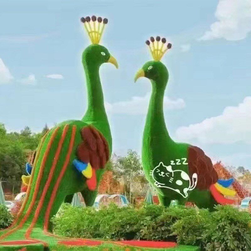 基地绿雕动物 景观雕u塑仿真绿植雕塑  草雕仿真雕塑