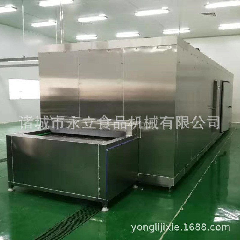口味虾龙虾c尾隧道式单冻挂冰设备 全自动海鲜冷冻机器 鸡爪包冰