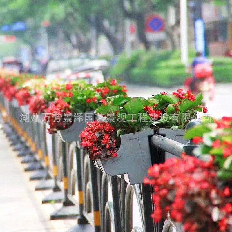 市政护栏马鞍花h盆挂式栏杆高架桥道路绿化带悬挂式骑马式pp塑料