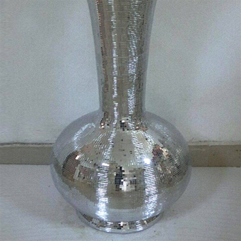 欧式玻璃钢银色落地大花瓶摆件客厅现代客厅软装装V饰品干花插花