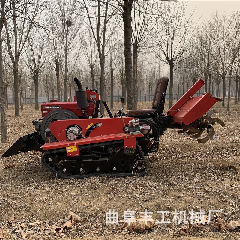 多功能乘坐式履带旋耕机果园翻土耕地机 低矮果园大棚松土机