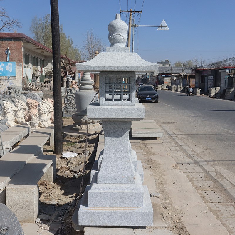 石灯笼日式庭院灯花岗岩中式宫灯别墅H花园草坪落地灯户外造景摆