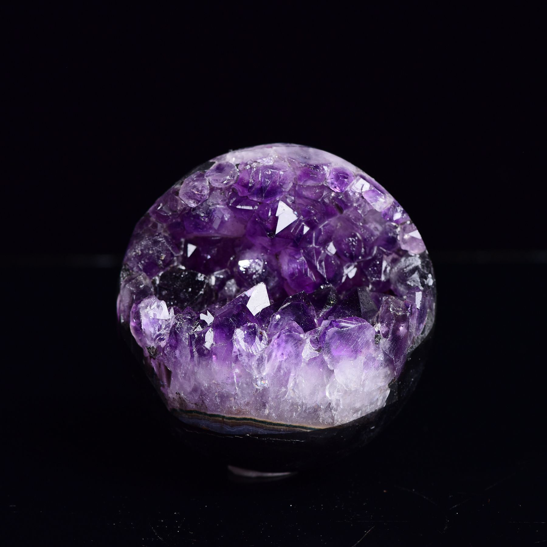 紫水晶开口笑天然紫晶簇水晶洞紫晶镇晶洞开口笑钱袋子水晶聚宝盆