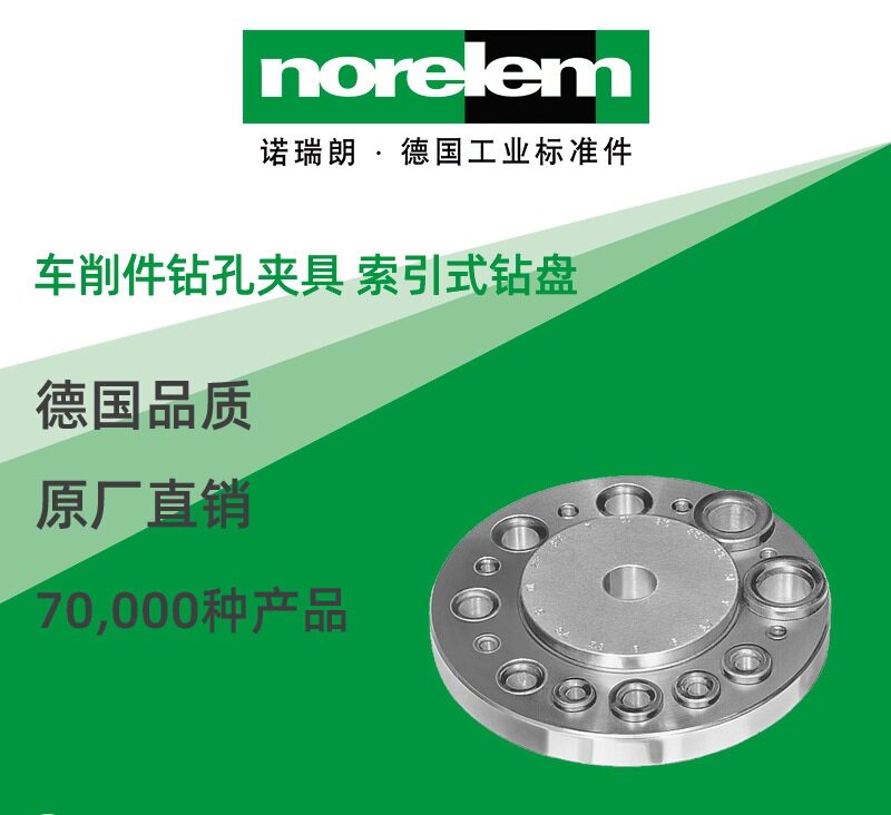 norelem德国原厂直供诺瑞朗NLM08640车削件钻孔夹具 索引式钻盘