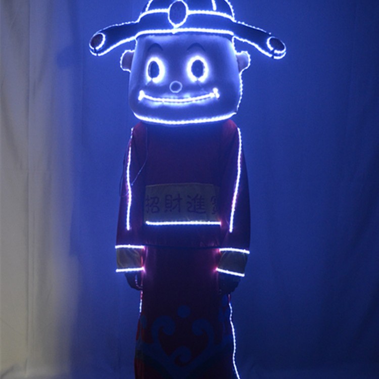 发光财神人偶服装商演夜光衣服活动巡游庆典开业新年大吉