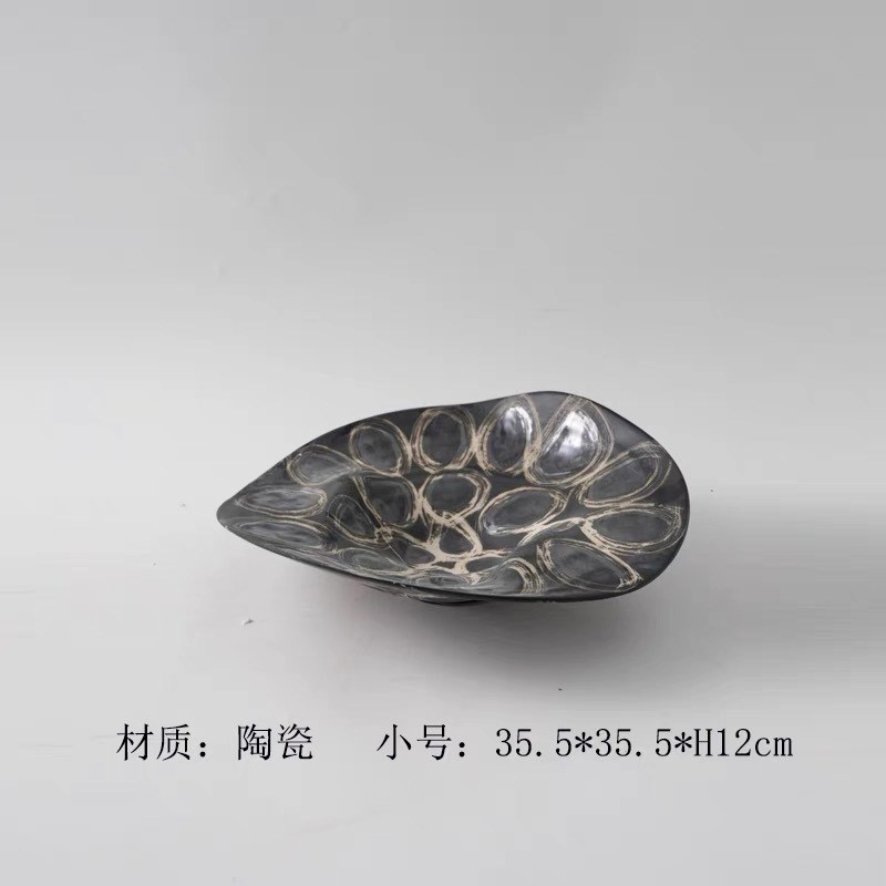 法式中古风陶瓷花瓶新中式家居样板间可插花圆圈S陶罐花器饰品摆