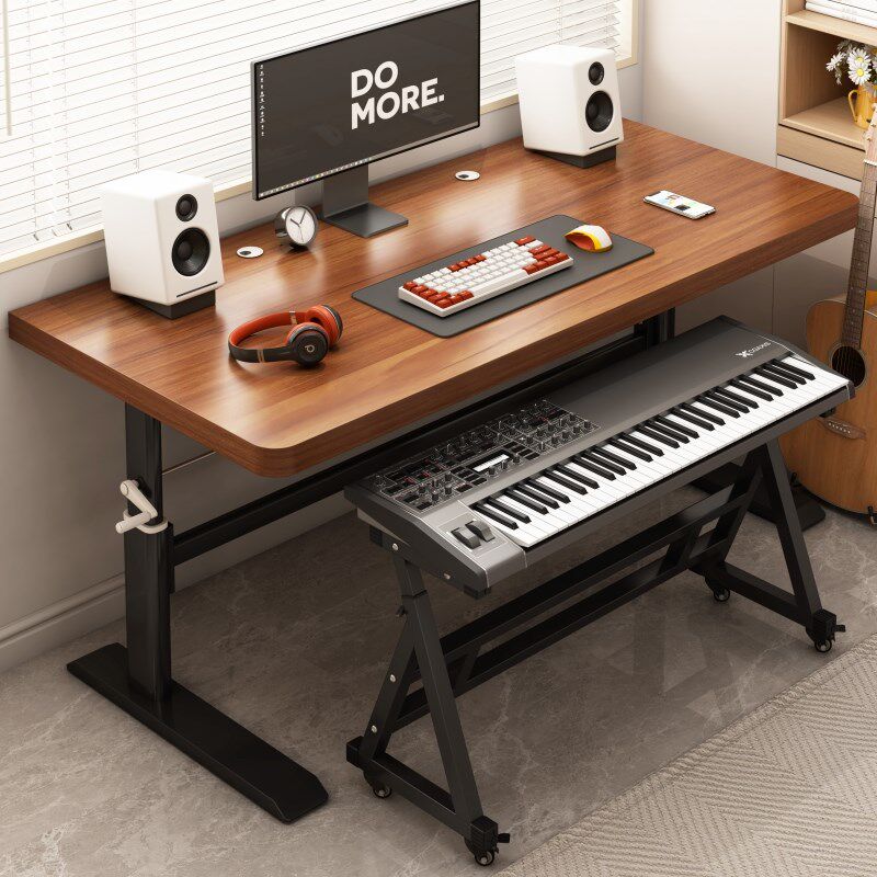 实木升曲制降工作台电子钢琴桌midi键盘古筝合成器音乐编作升降桌