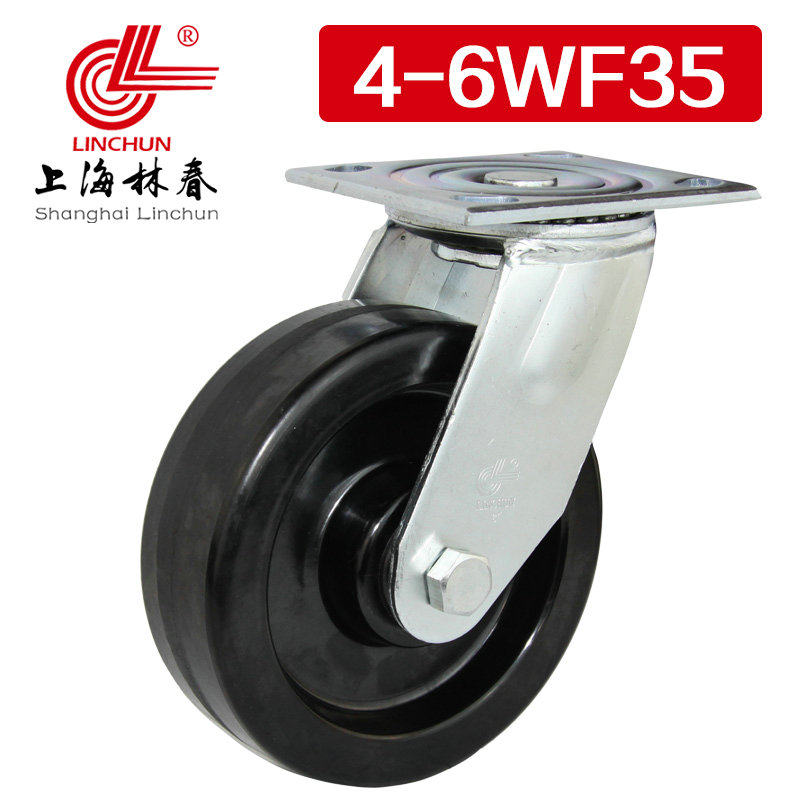 脚春4轮列6寸重载酚醛耐高温万向系承载380公斤重型林轮4-6WF35