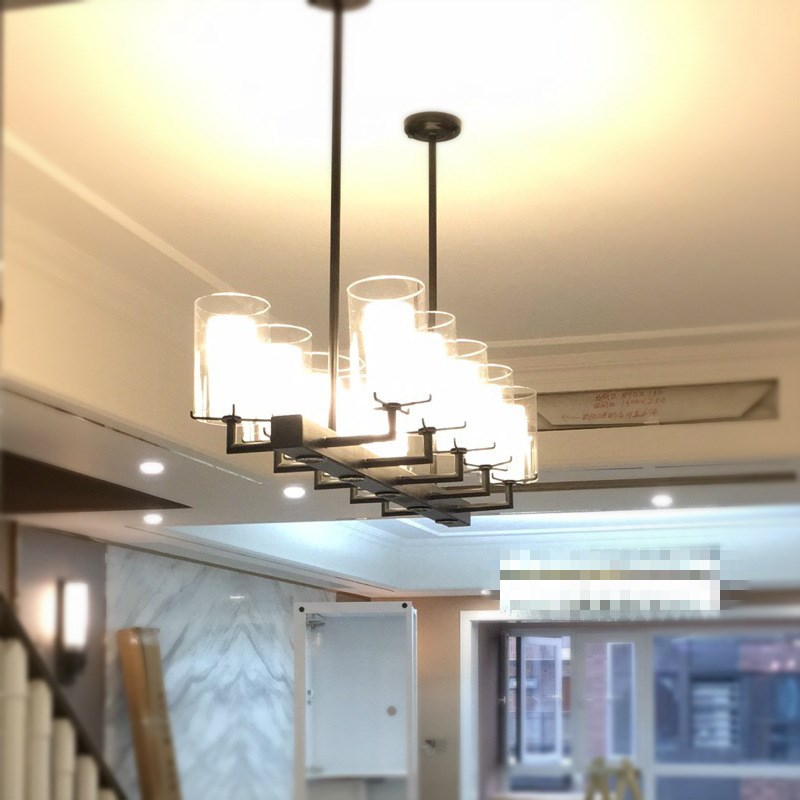 餐吊灯餐桌吧台吊灯餐厅饭厅三头新中式美I式样板房工业风loft灯