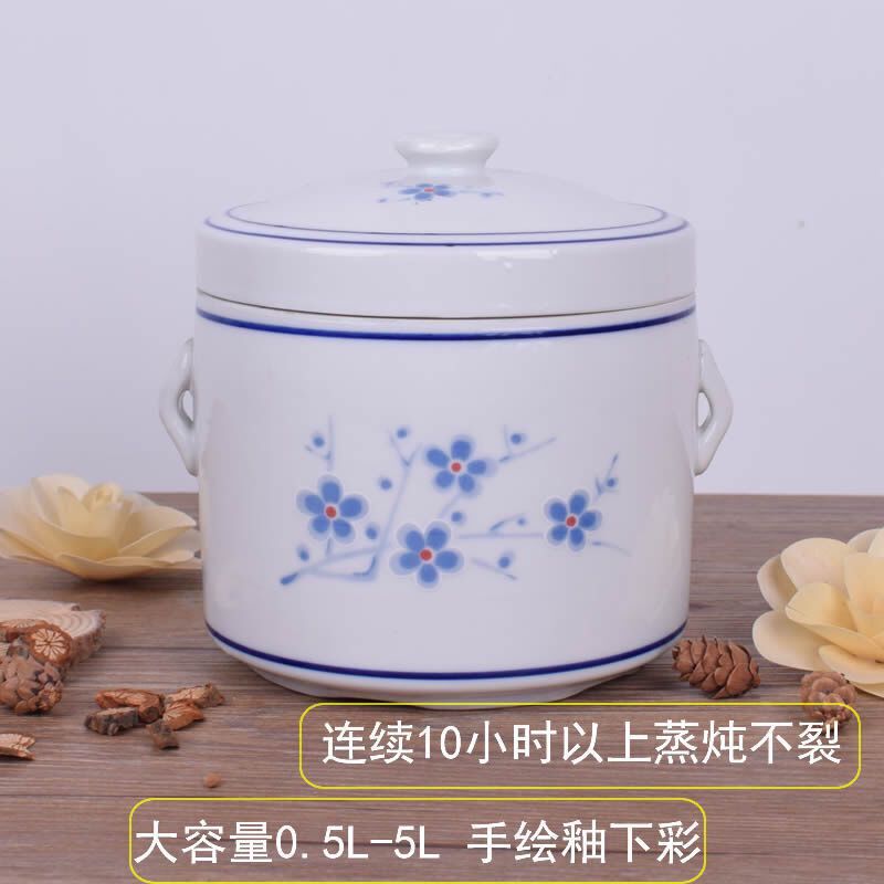 炖汤大容量10耐高温p炖人份柠檬送盅炖炖商用乌鸡陶瓷隔水蒸架双