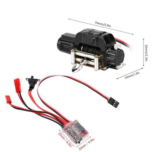 RC4WD 1:10RC遥控攀爬车仿F真配件金属电动绞盘加迷你电调